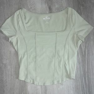 Hollister green corset baby tee